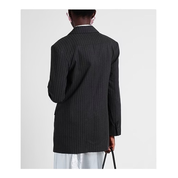 TOPSHOP Steel grey Pinstriped Blazer NWT - Picture 4 of 7